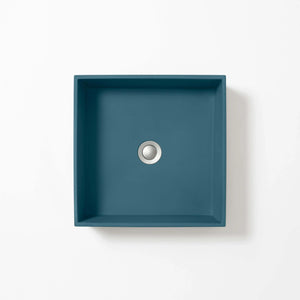 CONCRETE STUDIO BALY ABOVE COUNTER BASIN SQUARE TEAL 360MM
