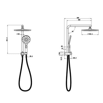 IKON REGAL MINI MULTIFUNCTION SHOWER SET 421MM CHROME