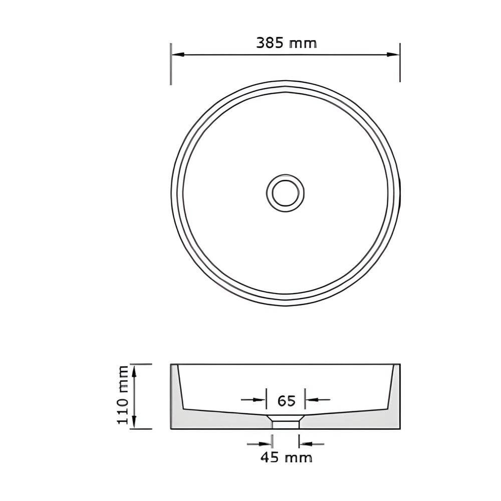 CONCRETE STUDIO WIRLI ABOVE COUNTER BASIN ROUND MID GREY 385MM