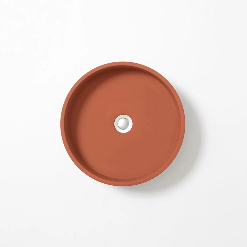 CONCRETE STUDIO WIRLI ABOVE COUNTER BASIN ROUND TERRACOTTA 385MM