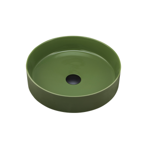 OLIVERI TERZOFOCO ROUND SHORT COUNTER TOP BASIN OLIVE GREEN 405MM