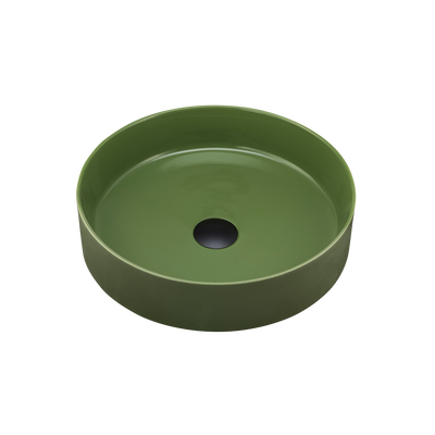 OLIVERI TERZOFOCO ROUND SHORT COUNTER TOP BASIN OLIVE GREEN 405MM