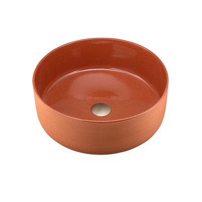 OLIVERI TERZOFOCO ROUND COUNTER TOP BASIN RED CLAY 420MM