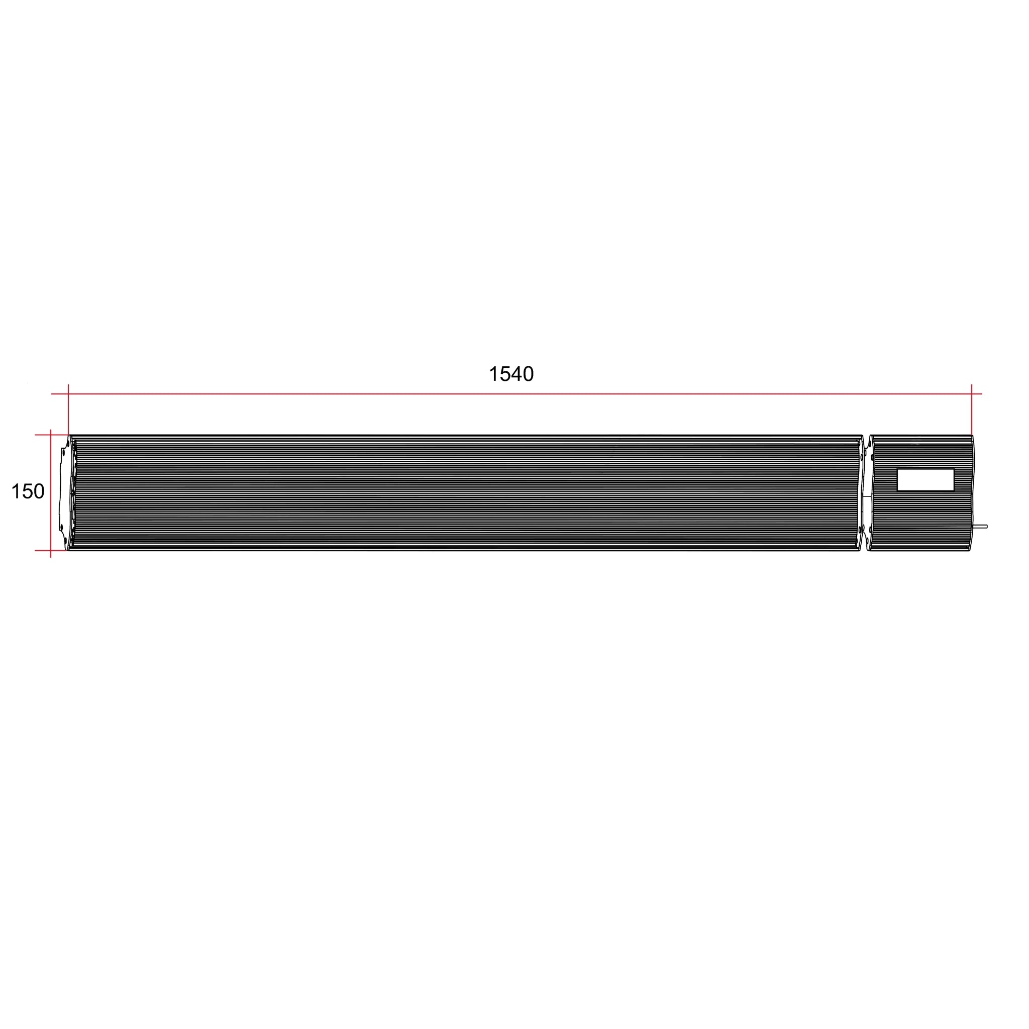 THERMOGROUP LOTUS 1800W LONG WAVE OUTDOOR HEATER BLACK 1540MM