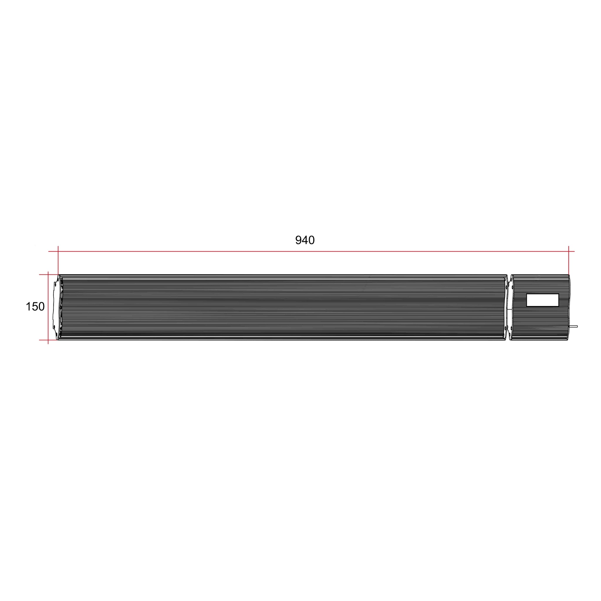 THERMOGROUP LOTUS 1200W LONG WAVE OUTDOOR HEATER BLACK 940MM