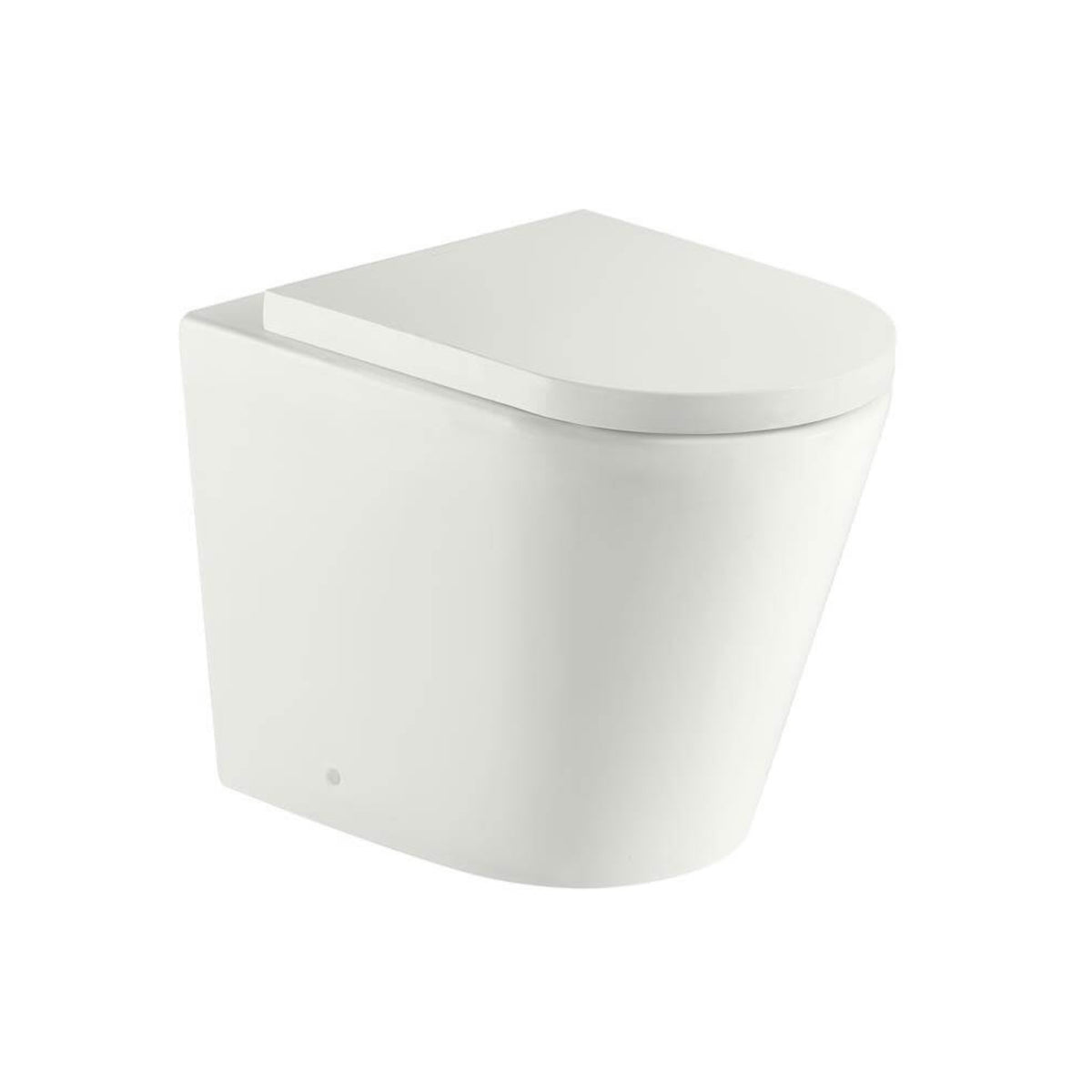 TURNER HASTINGS FINO WHISPERFLUSH RIMLESS FLOOR MOUNTED PAN AND SEAT WITH GEBERIT IN-WALL CISTERN AND FLUSH PLATE PACKAGE MATTE WHITE