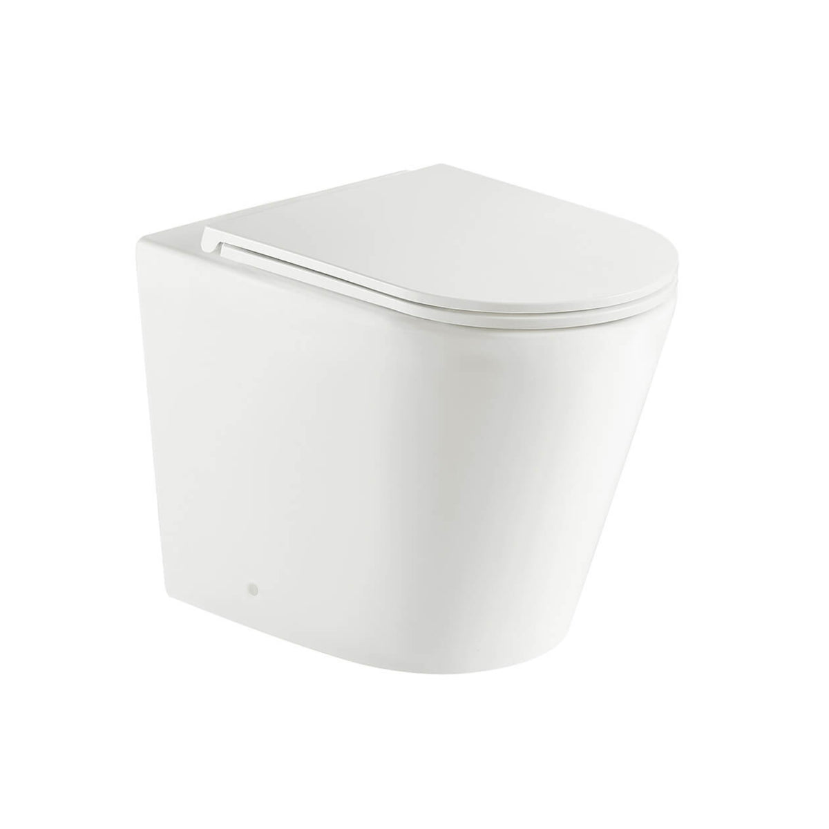 TURNER HASTINGS FINO WHISPERFLUSH RIMLESS FLOOR MOUNTED PAN AND SEAT WITH GEBERIT IN-WALL CISTERN AND FLUSH PLATE PACKAGE MATTE WHITE