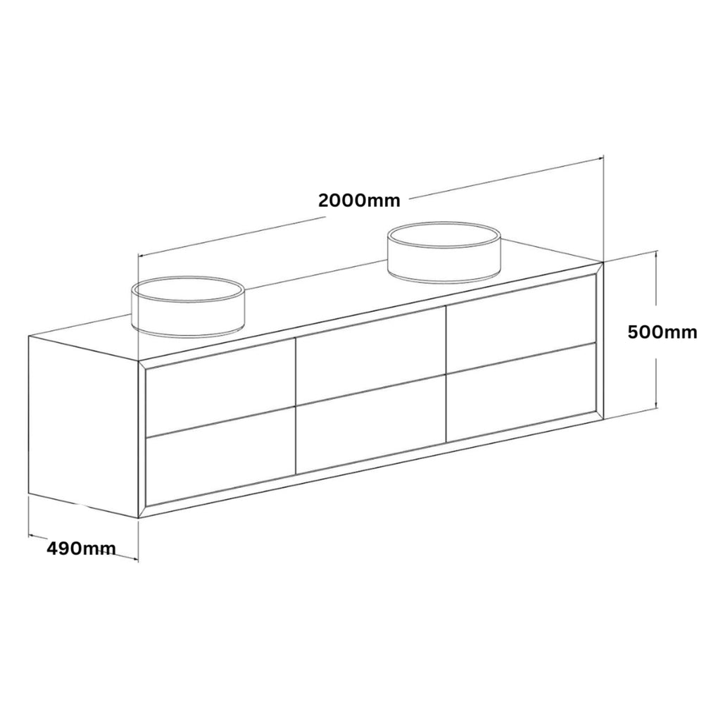 JR BESPOKE TIERRA SOLID TIMBER CUSTOM WALL HUNG VANITY (ALL SIZING)
