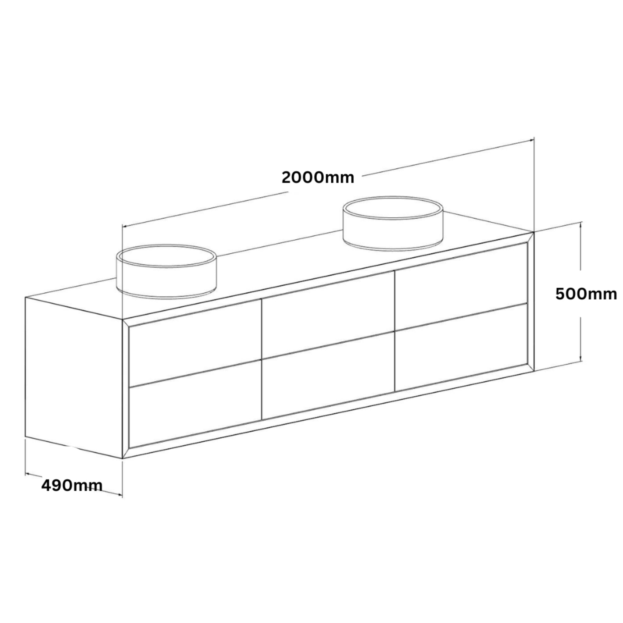 JR BESPOKE TIERRA SOLID TIMBER CUSTOM WALL HUNG VANITY (ALL SIZING)
