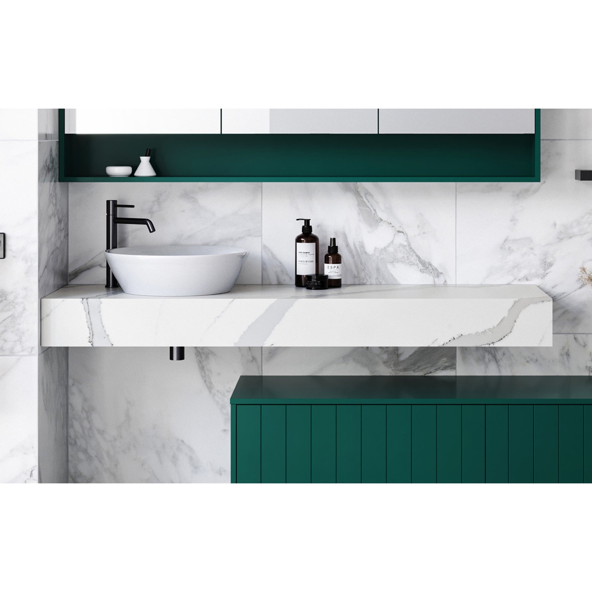 TIMBERLINE SILKSURFACE ALBASTERA DOUBLE BOWL VANITY TOP