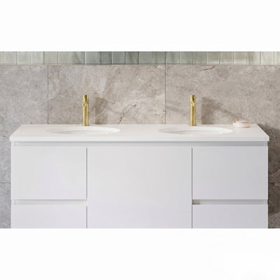 TIMBERLINE SILKSURFACE ARCTIC WHITE DOUBLE BOWL VANITY TOP