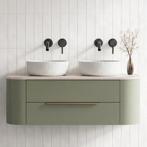 TIMBERLINE SILKSURFACE CANVAS MIST DOUBLE BOWL VANITY TOP