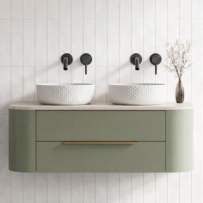 TIMBERLINE SILKSURFACE CANVAS MIST DOUBLE BOWL VANITY TOP