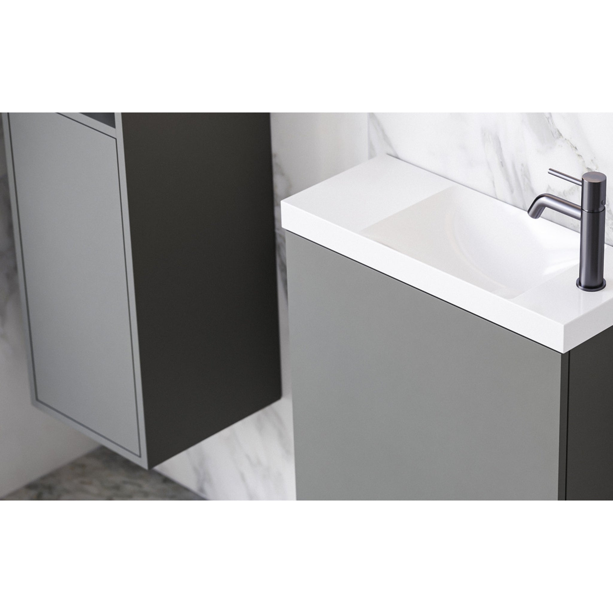 TIMBERLINE DARK GREY SATIN CABINET SAMPLE