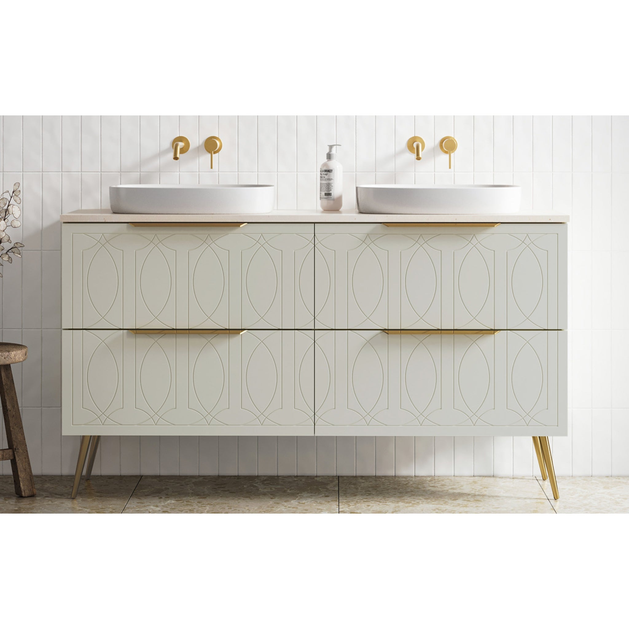 TIMBERLINE GREY BEIGE SATIN CABINET SAMPLE