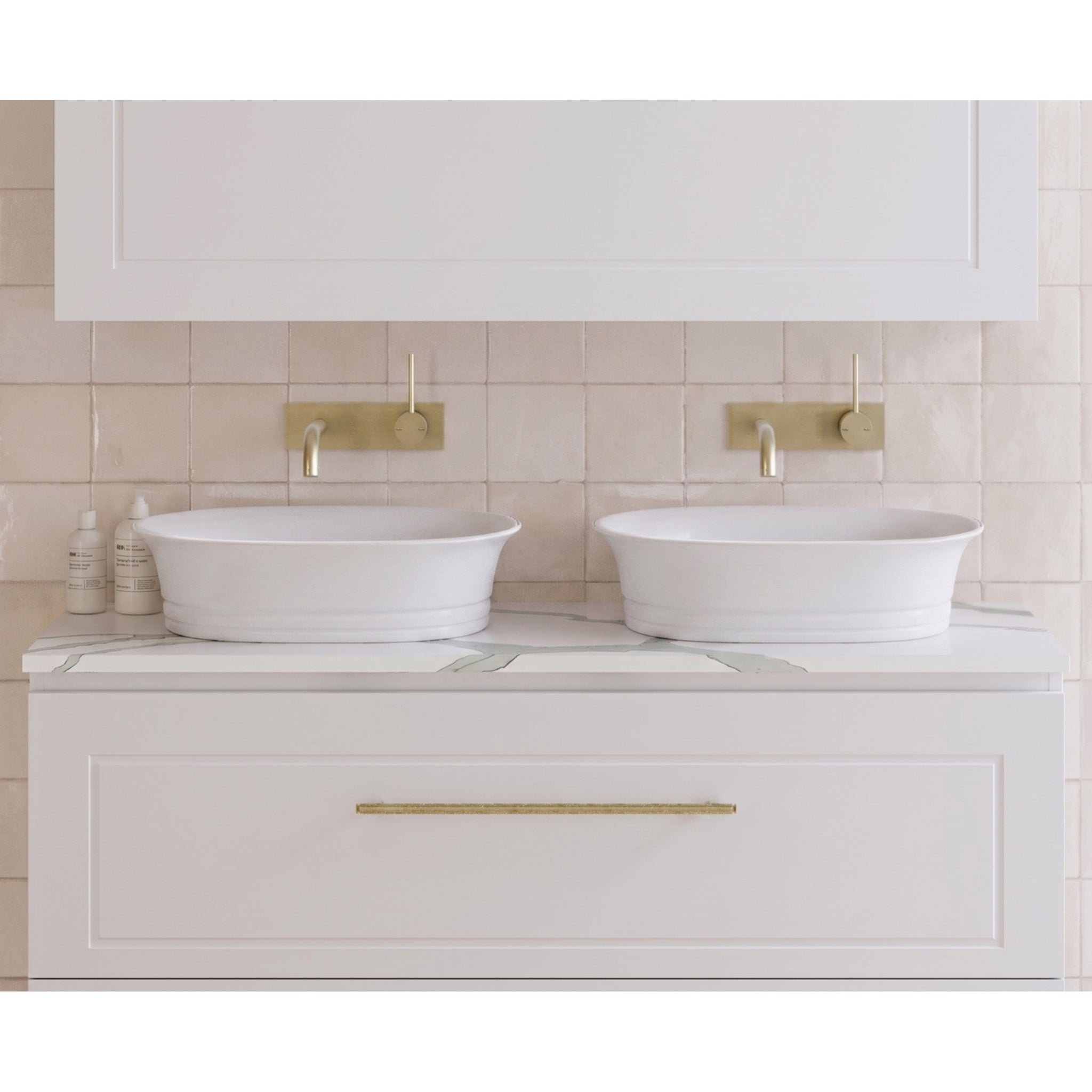 TIMBERLINE SILKSURFACE ICE NUOVO DOUBLE BOWL VANITY TOP
