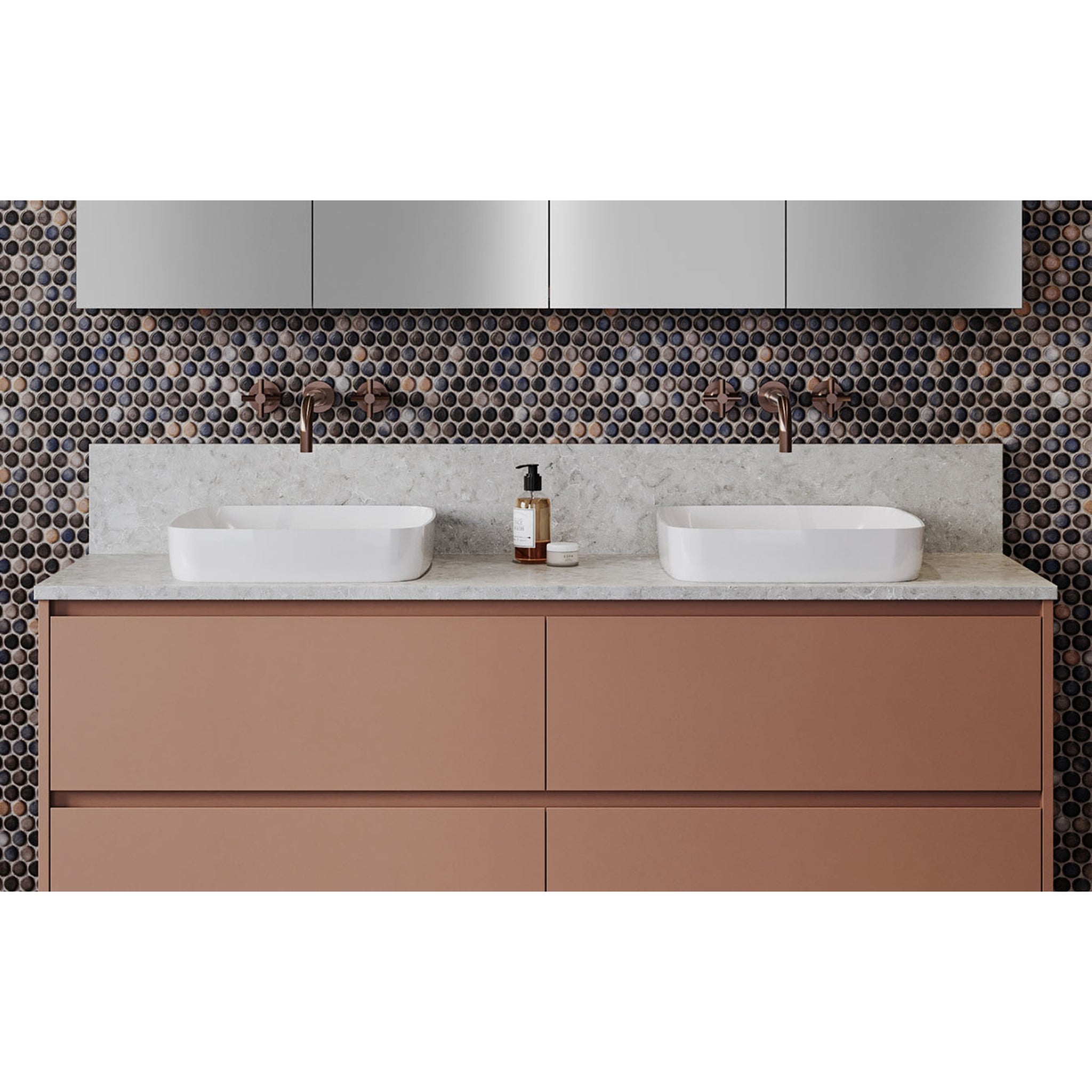 TIMBERLINE SILKSURFACE TERRANITE DOUBLE BOWL VANITY TOP