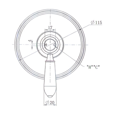 MODERN NATIONAL BORDEAUX SHOWER MIXER TRIM KIT WITH UNIVERSAL BODY 115MM CHROME