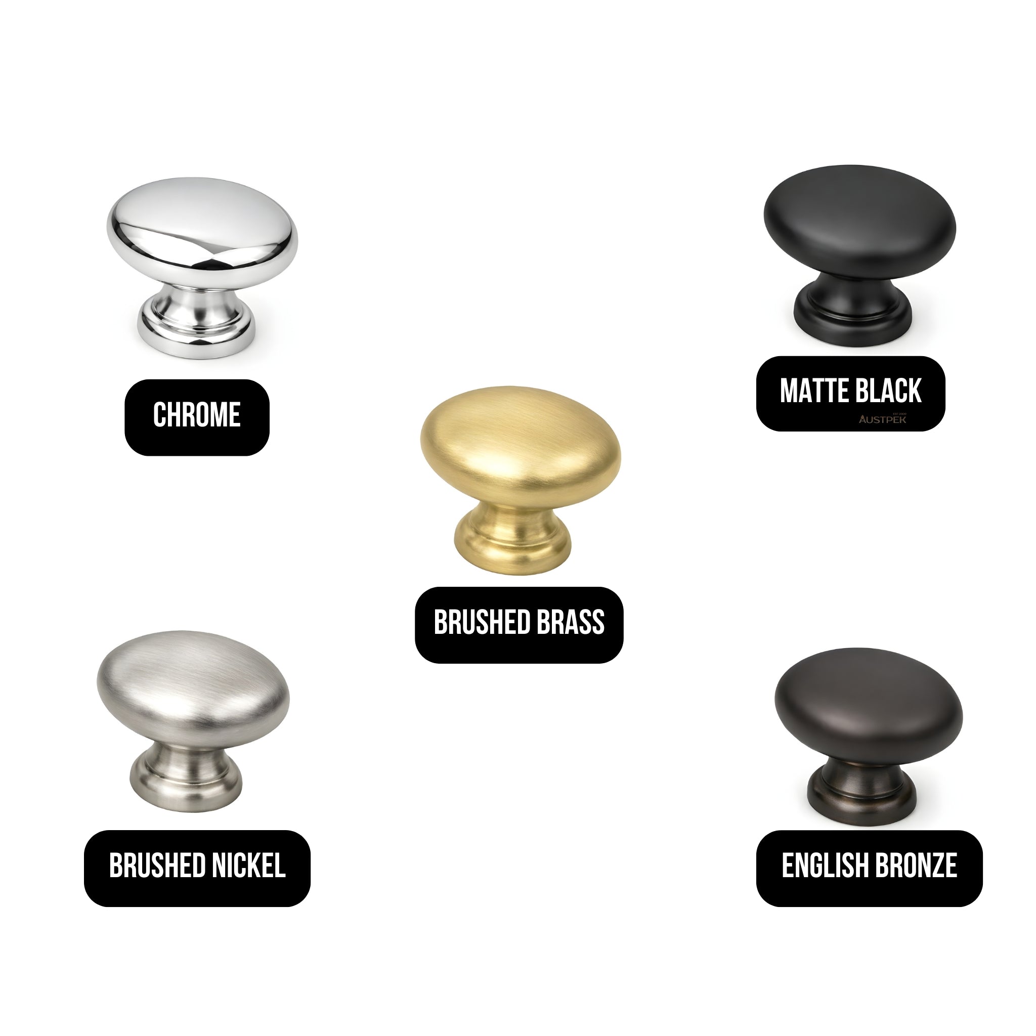 TURNER HASTINGS TUTTO KNOB HANDLE 35MM CHROME
