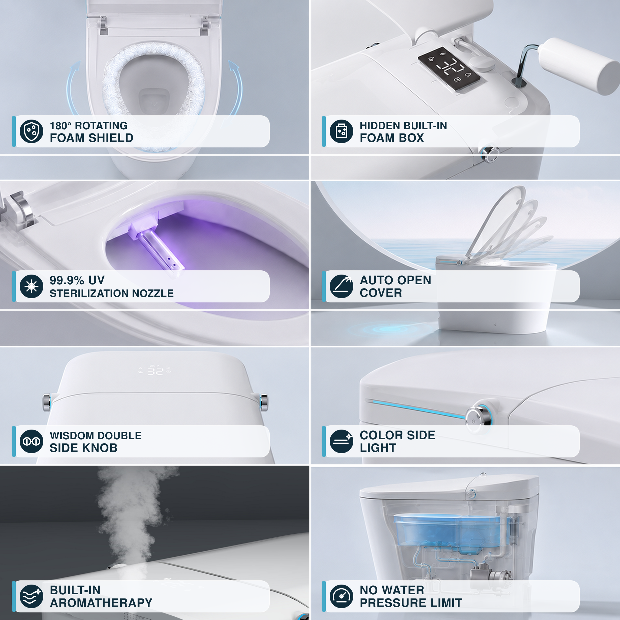 FLUVA U2 INTELLIGENT TOILET W/ AUTOFLUSH REMOTE CONTROLLED BIDET WHITE