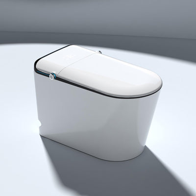FLUVA U2 INTELLIGENT TOILET W/ AUTOFLUSH REMOTE CONTROLLED BIDET WHITE WITH BLACK LINE