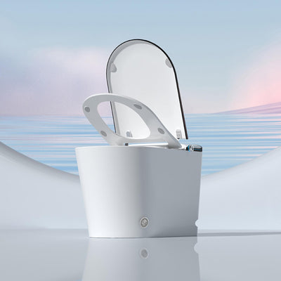 FLUVA U2 INTELLIGENT TOILET W/ AUTOFLUSH REMOTE CONTROLLED BIDET WHITE WITH BLACK LINE