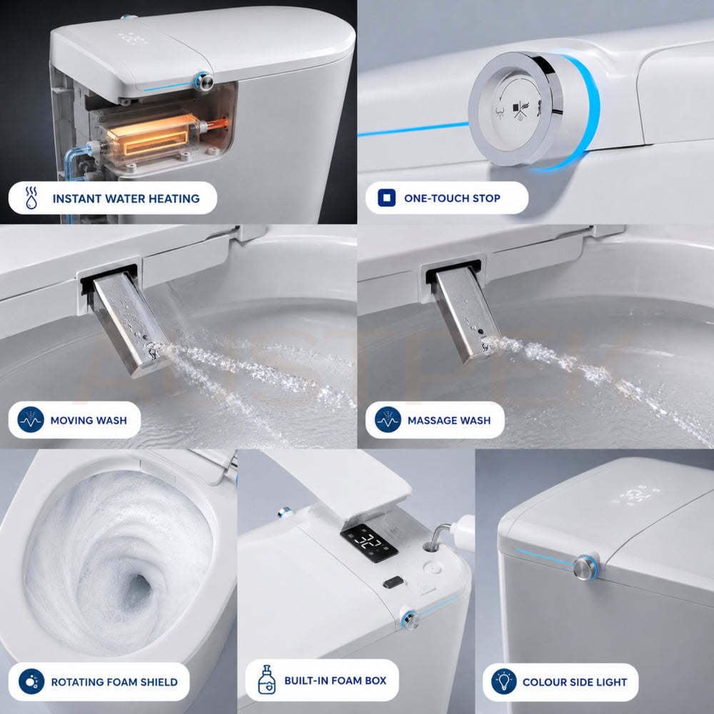 FLUVA U2 INTELLIGENT TOILET W/ AUTOFLUSH REMOTE CONTROLLED BIDET WHITE