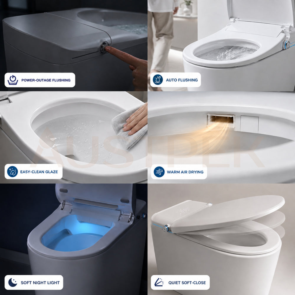 FLUVA U2 INTELLIGENT TOILET W/ AUTOFLUSH REMOTE CONTROLLED BIDET WHITE