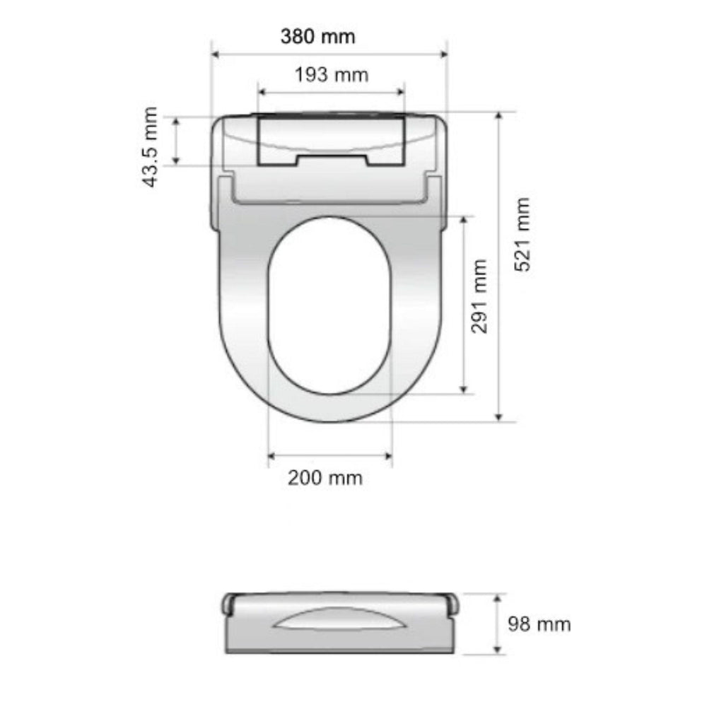 DIB U COLLECTION ULTRA SLIM BIDET WITH SIDE CONTROL GLOSS WHITE