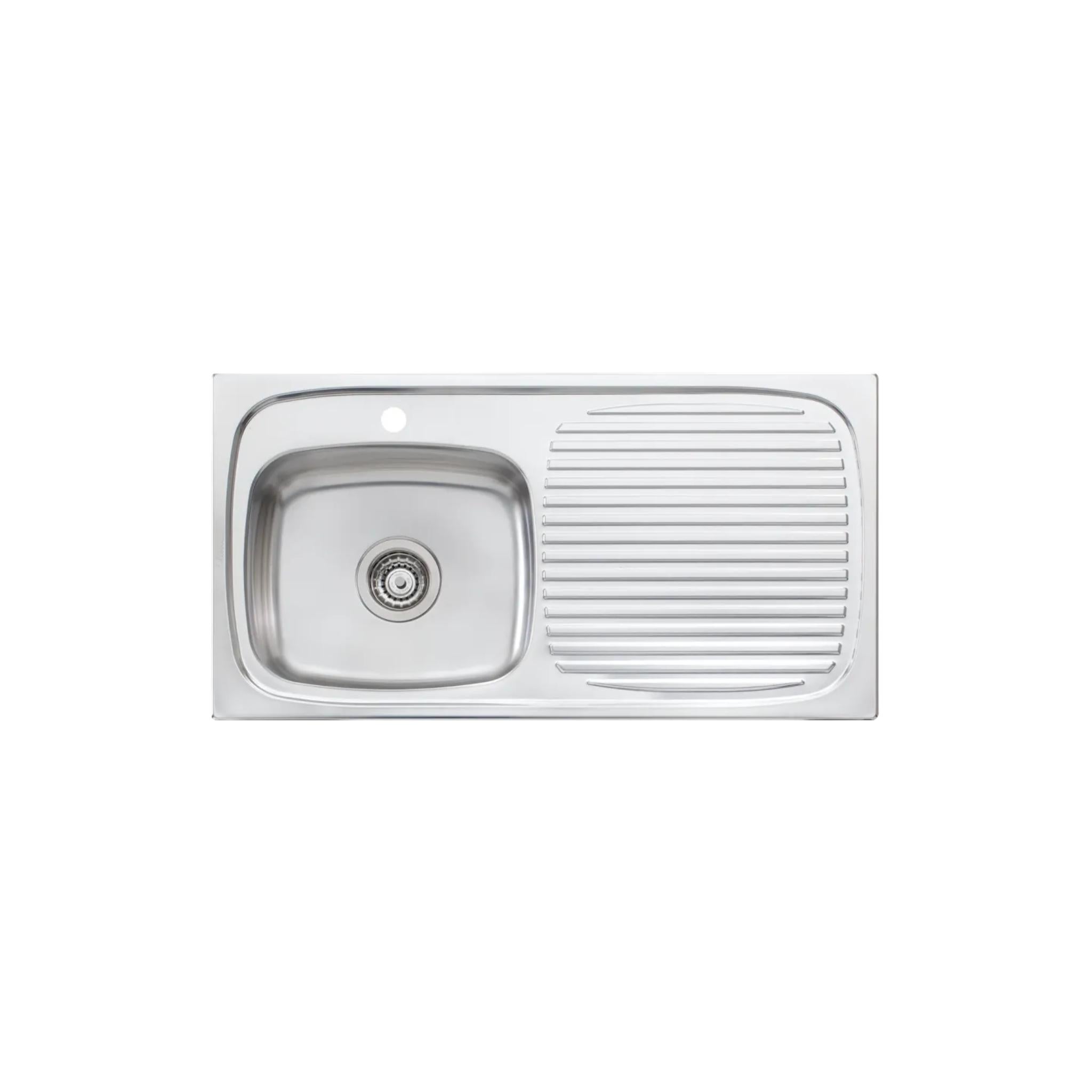 OLIVERI ULTRAFORM SINGLE BOWL TOPMOUNT ALFRESCO AND KITCHEN SINK WITH DRAINER STAINLESS STEEL 890MM