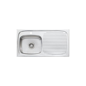 OLIVERI ULTRAFORM SINGLE BOWL TOPMOUNT ALFRESCO AND KITCHEN SINK WITH DRAINER STAINLESS STEEL 890MM