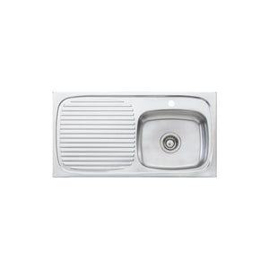 OLIVERI ULTRAFORM SINGLE BOWL TOPMOUNT ALFRESCO AND KITCHEN SINK WITH DRAINER STAINLESS STEEL 890MM