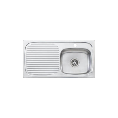OLIVERI ULTRAFORM SINGLE BOWL TOPMOUNT ALFRESCO AND KITCHEN SINK WITH DRAINER STAINLESS STEEL 890MM