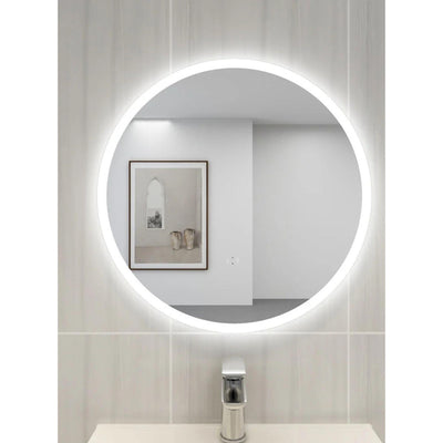 POSEIDON ACRYLIC ROUND BACKLIT LED MIRROR 3 COLOUR LIGHTS 800X800MM