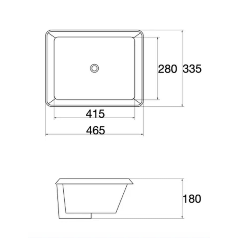 CLAYA RECTANGULAR UNDER COUNTER BASIN GLOSS WHITE 465MM