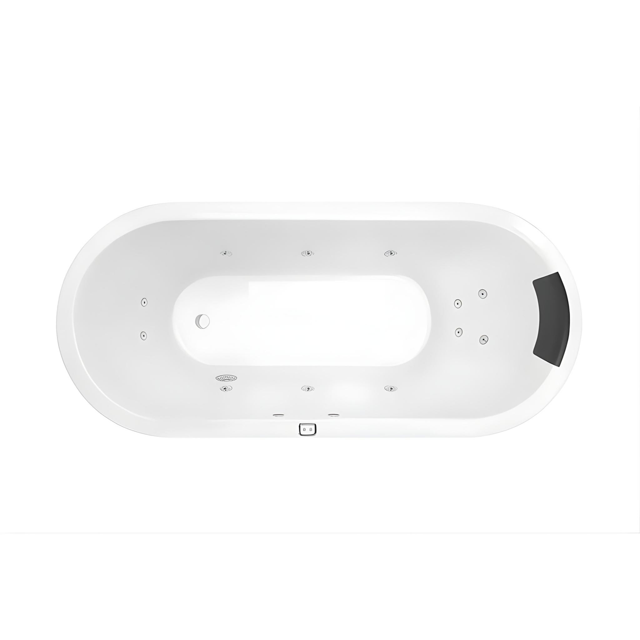 DECINA UNO INSET CONTOUR SPA BATH GLOSS WHITE (AVAILABLE IN 1530MM AND 1700MM) WITH 12-JETS
