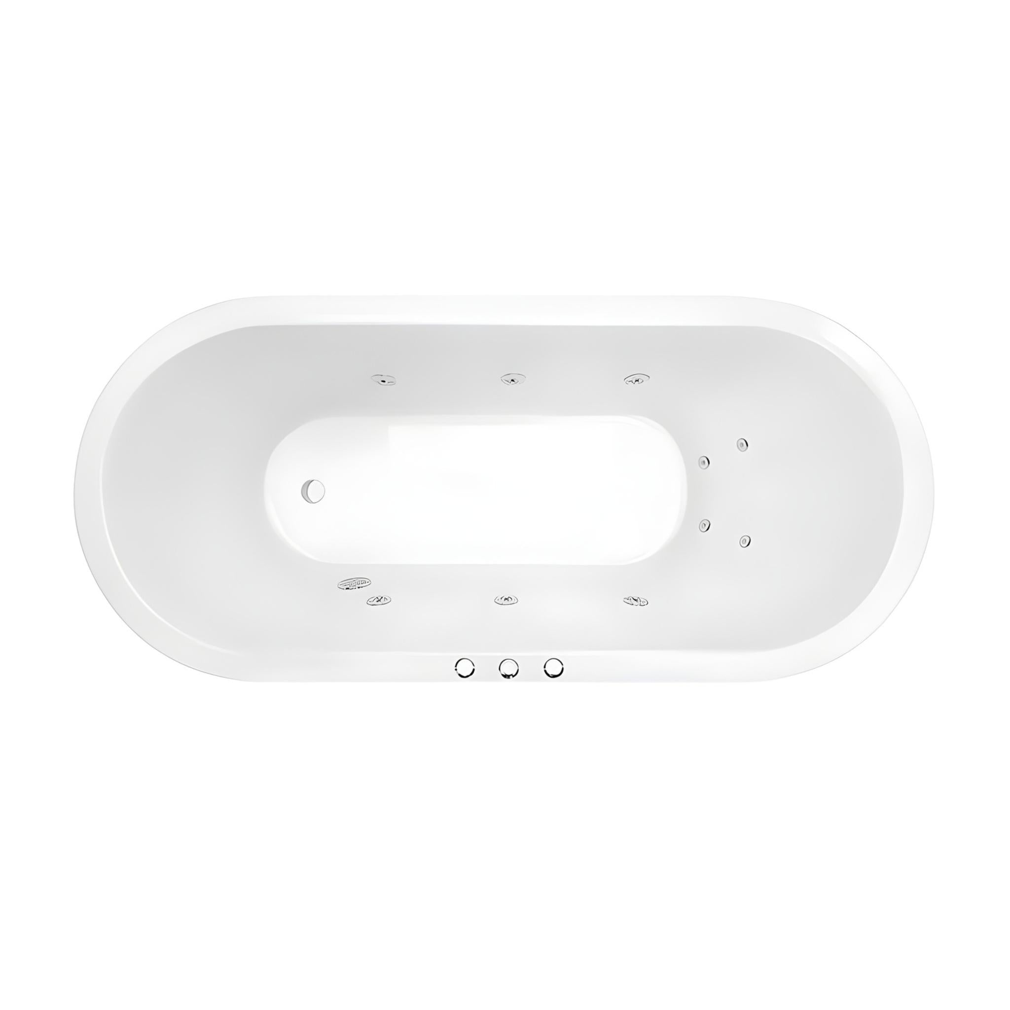 DECINA UNO INSET SANTAI SPA BATH GLOSS WHITE (AVAILABLE IN 1530MM AND 1700MM) WITH 10-JETS