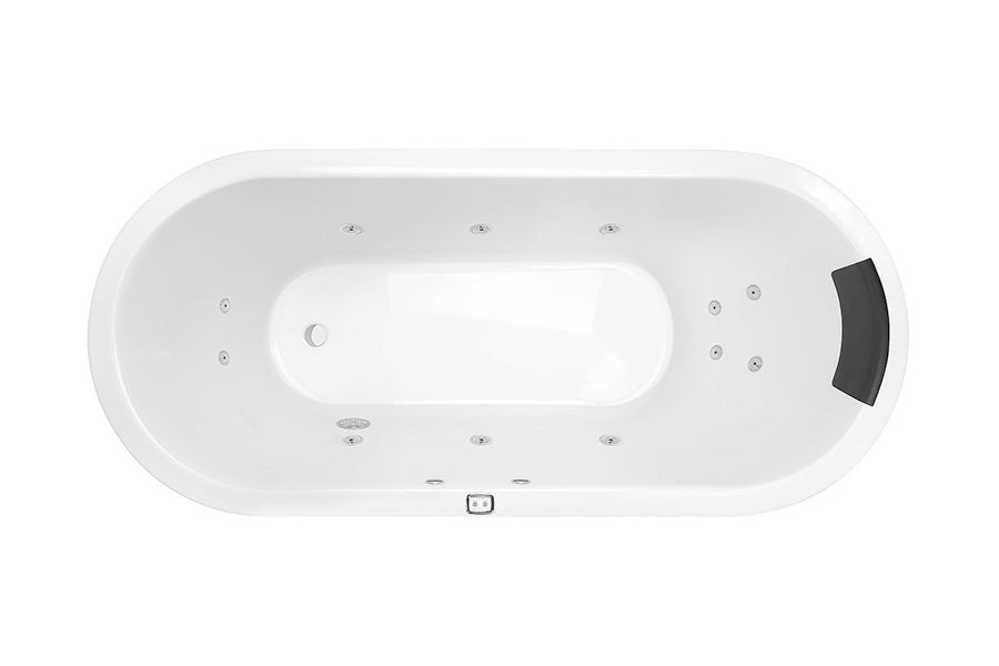 DECINA UNO INSET CONTOUR SPA BATH GLOSS WHITE (AVAILABLE IN 1530MM AND 1700MM) WITH 12-JETS