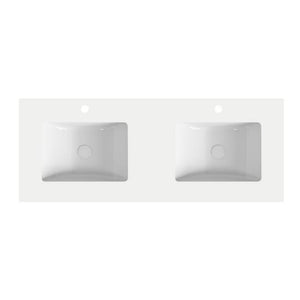 POSEDION PURE WHITE NANO DOUBLE BOWL VANITY CRYSTALLISED TOP 1500MM