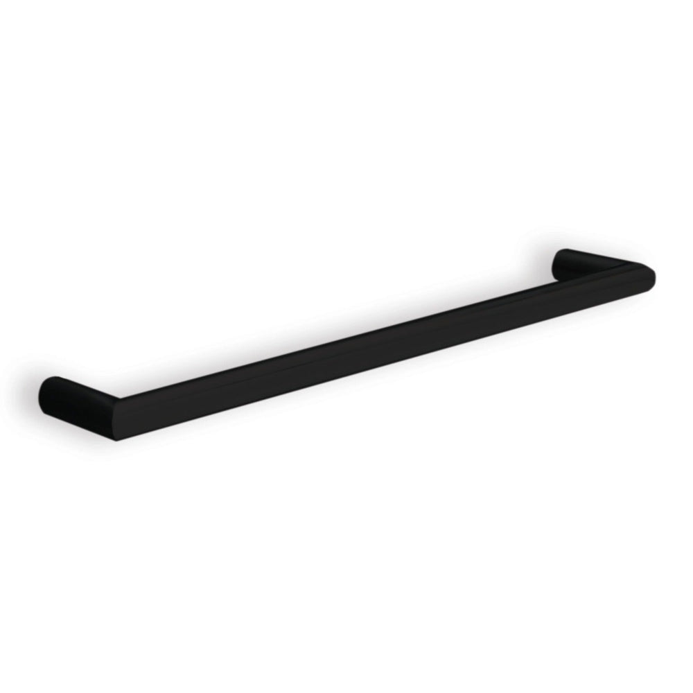 THERMOGROUP ROUND NON-HEATED SINGLE BAR TOWEL RAIL MATTE BLACK 632MM