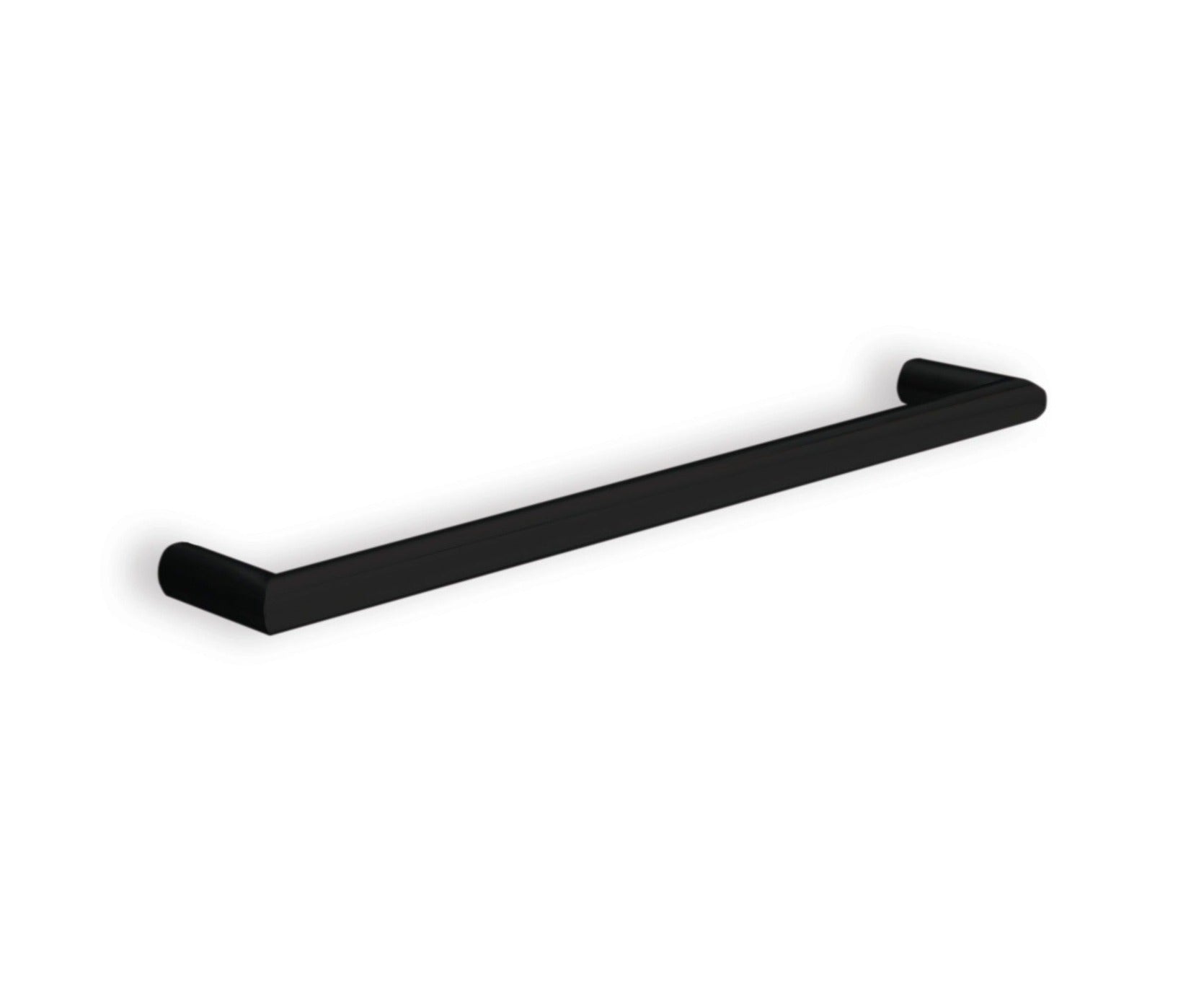 THERMOGROUP MATTE BLACK ROUND NON-HEATED SINGLE BAR TOWEL RAIL 632MM