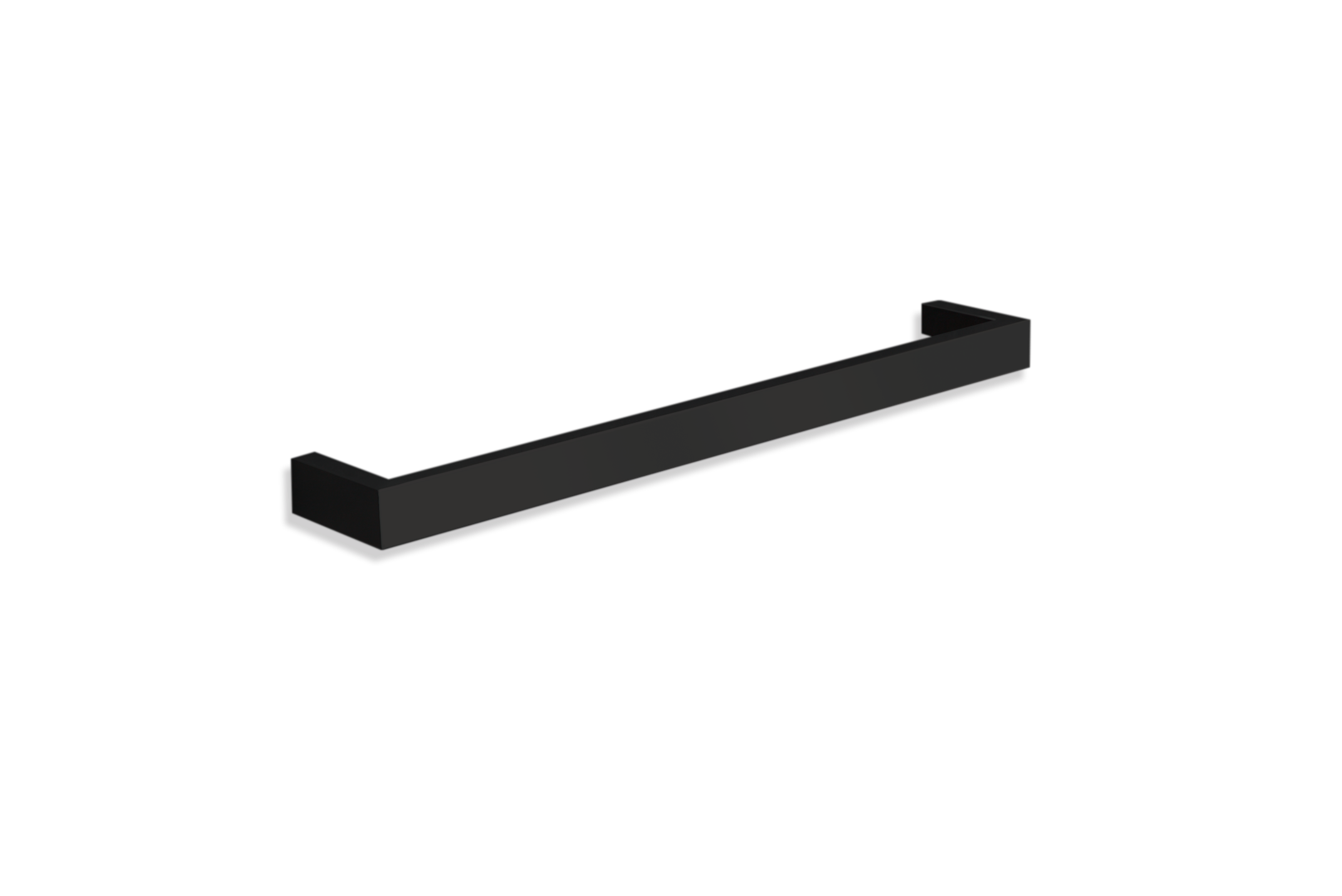 THERMOGROUP SQUARE NON-HEATED SINGLE TOWEL RAIL MATTE BLACK 632MM