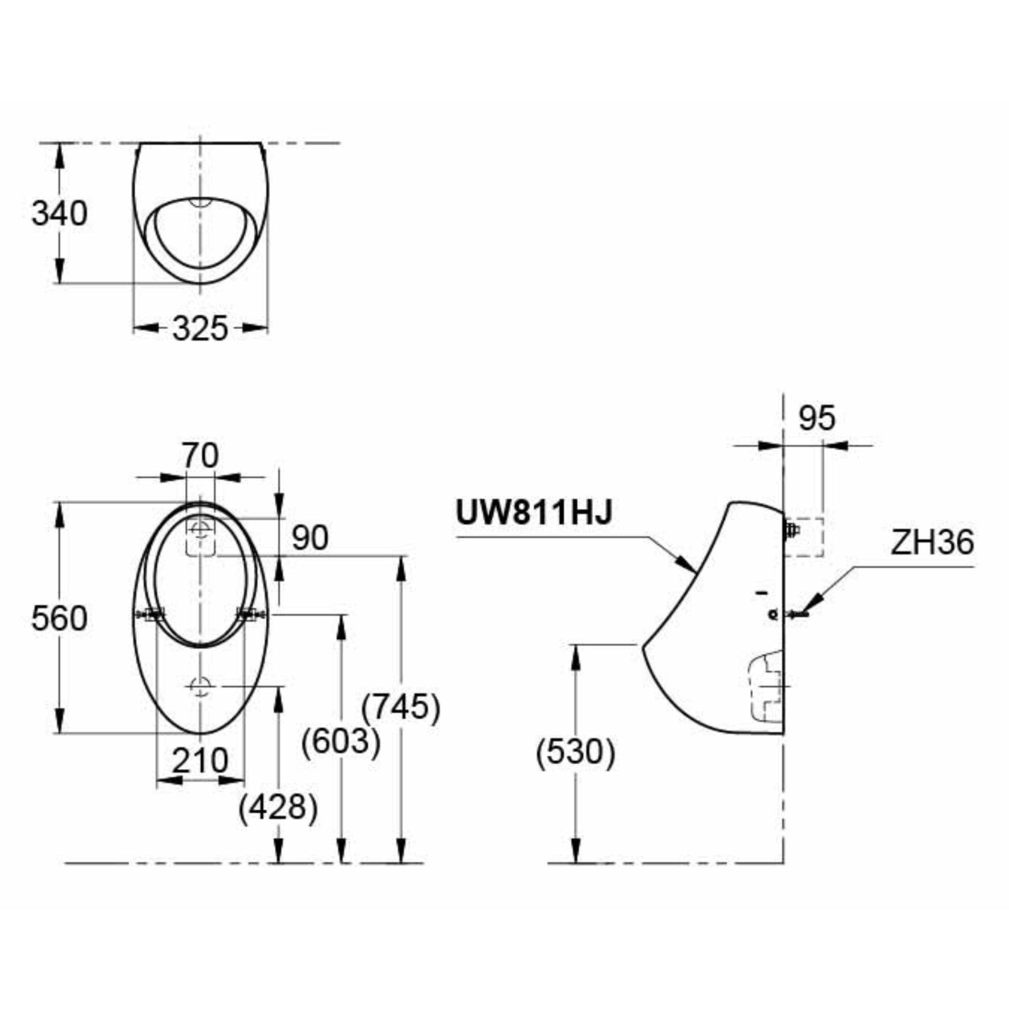 TOTO WALL HUNG URINAL GLOSS WHITE