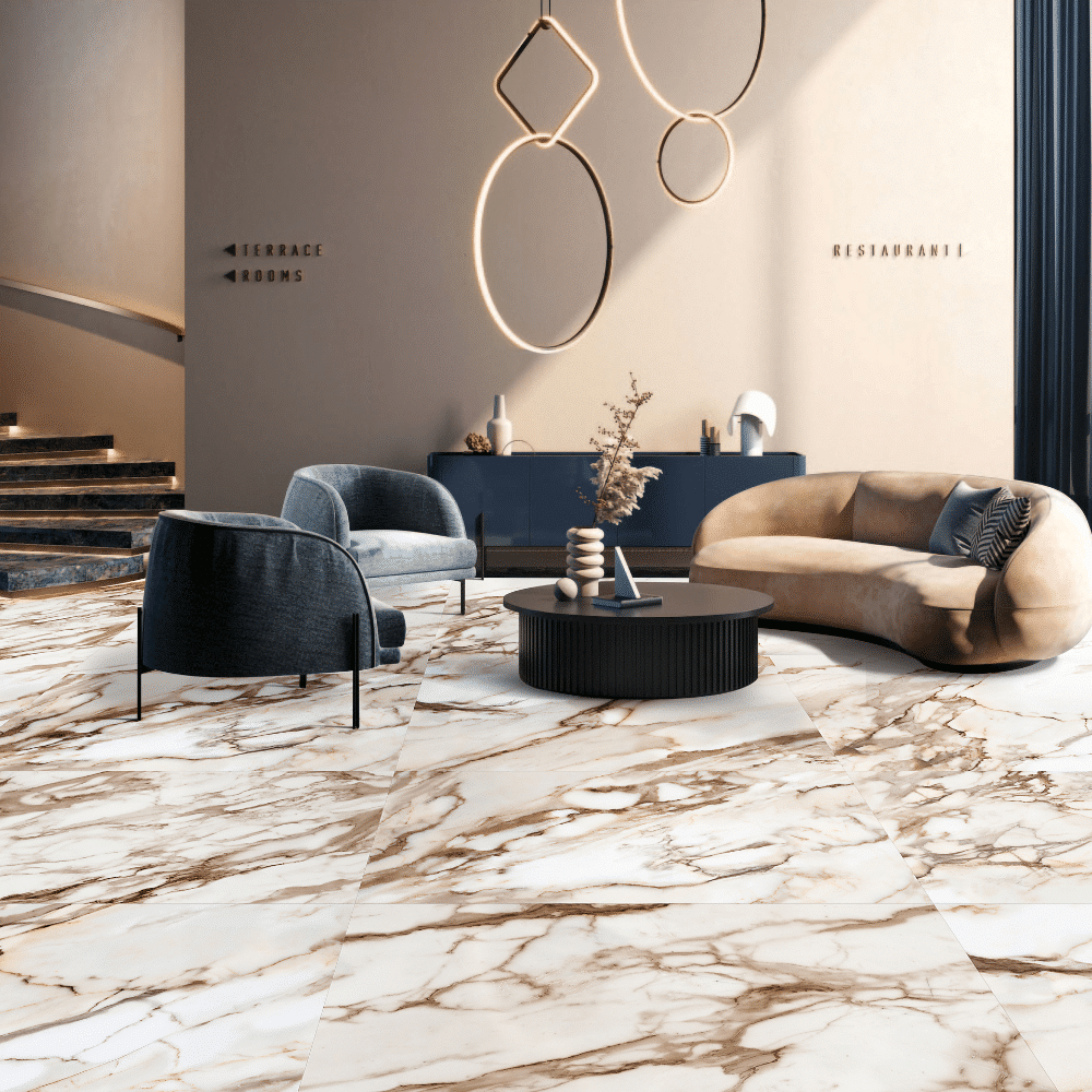 MUSES CALACATTA GOLD POLISHED 750X1500MM RECTANGLE TILE (PER BOX)