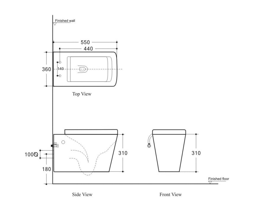 BEL BAGNO ARDENTE-R WALL HUNG PAN GLOSS WHITE