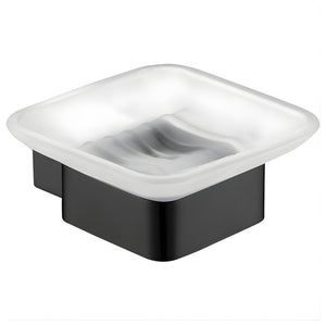 IKON ROSA SOAP DISH GLASS 105MM MATTE BLACK
