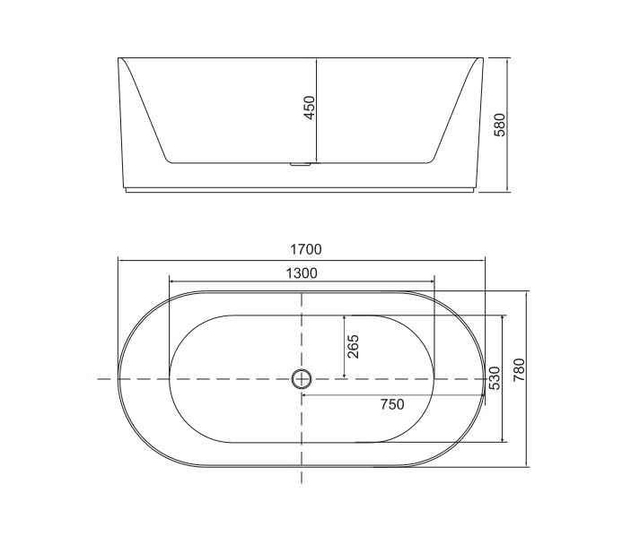 BELBAGNO BERG FREESTANDING BATHTUB SOFT SAND AND GLOSS WHITE (AVAILABLE IN 1500MM AND 1700MM)