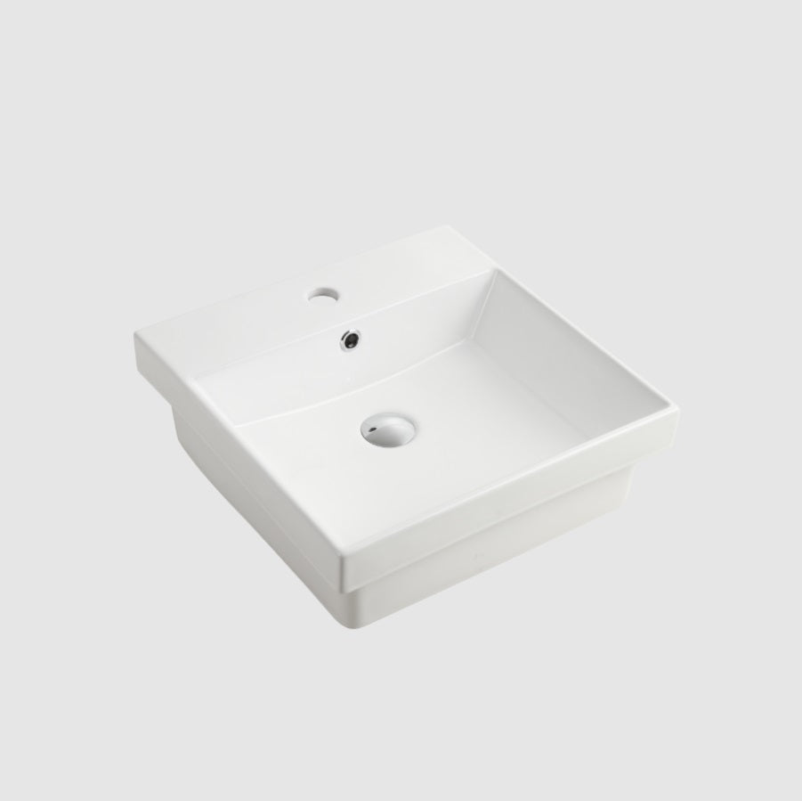 OLIVERI MUNICH SQUARE INSET BASIN WHITE 460MM