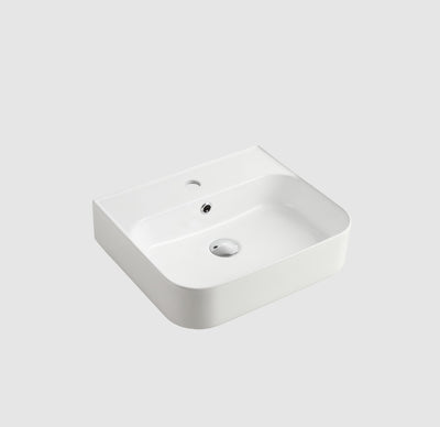 OLIVERI DUBLIN RECTANGULAR ABOVE COUNTER TOP BASIN WHITE 460MM