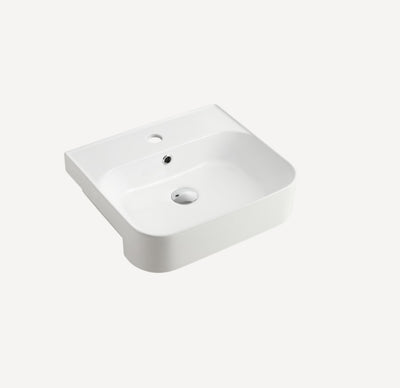 OLIVERI DUBLIN RECTANGULAR SEMI-RECESSED BASIN WHITE 460MM